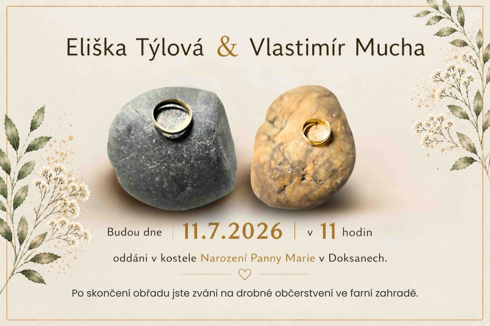 Svatební oznámení — Eliška a Vlastimír